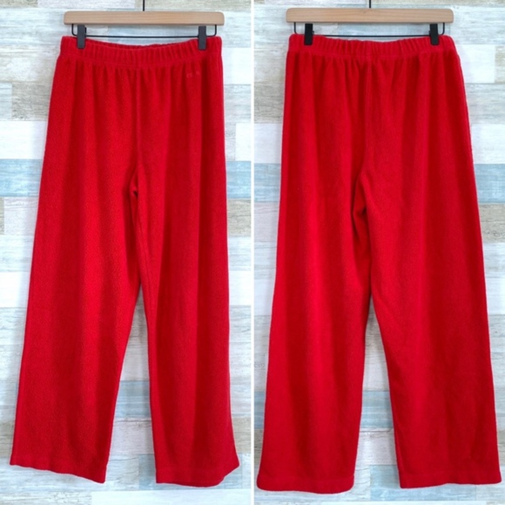 J Crew Fleece Pajama Pants Red Vintage 90s